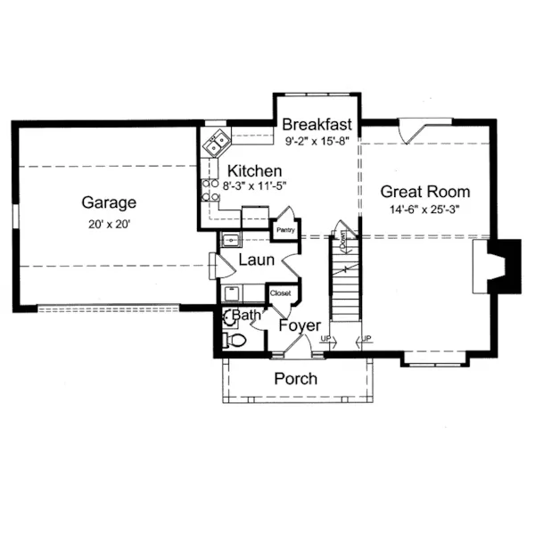 Craftsman House Plan First Floor - Douglas Pointe Traditional Home 065D-0299 - Search House Plans and More