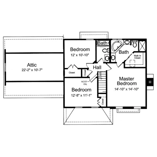 Craftsman House Plan Second Floor - Douglas Pointe Traditional Home 065D-0299 - Search House Plans and More