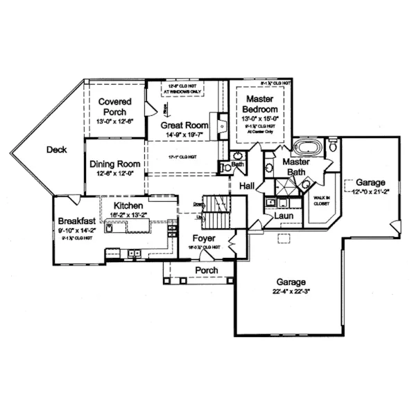 Craftsman House Plan First Floor - Whitebridge Craftsman Home 065D-0302 - Shop House Plans and More