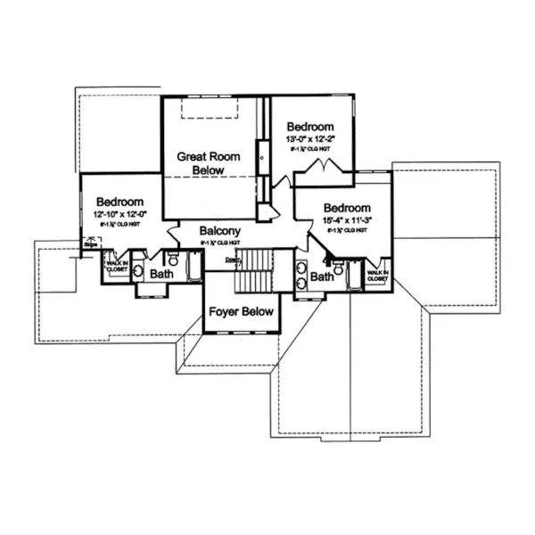 Craftsman House Plan Second Floor - Whitebridge Craftsman Home 065D-0302 - Shop House Plans and More