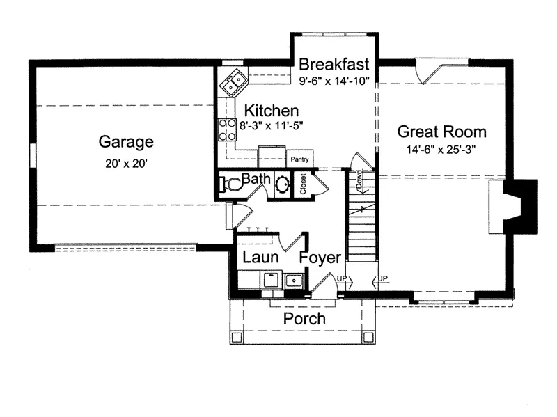 Craftsman House Plan First Floor - Auckland Ridge Country Home 065D-0303 - Search House Plans and More