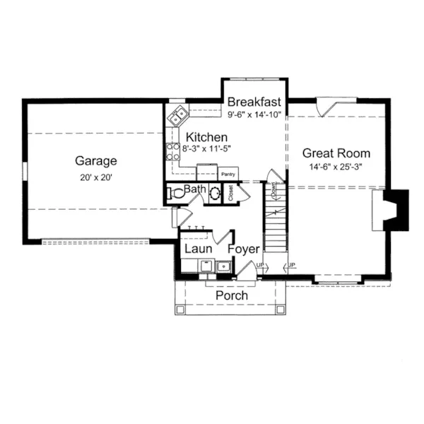 Traditional House Plan First Floor - Auckland Ridge Country Home 065D-0303 - Search House Plans and More