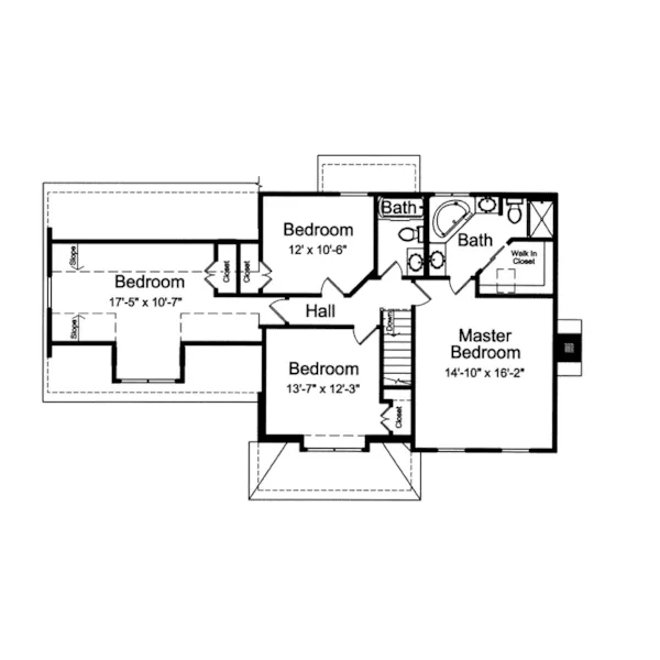 Traditional House Plan Second Floor - Auckland Ridge Country Home 065D-0303 - Search House Plans and More