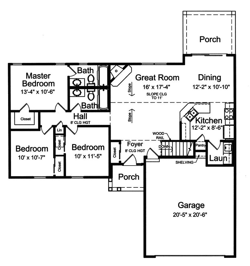 Country House Plan First Floor - Foxcroft Ranch Home 065D-0308 - Search House Plans and More