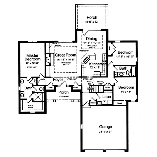 Traditional House Plan First Floor - Reno Ranch Home 065D-0309 - Shop House Plans and More