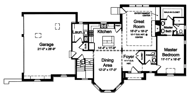 European House Plan First Floor - Cloverhurst European Home 065D-0313 - Search House Plans and More