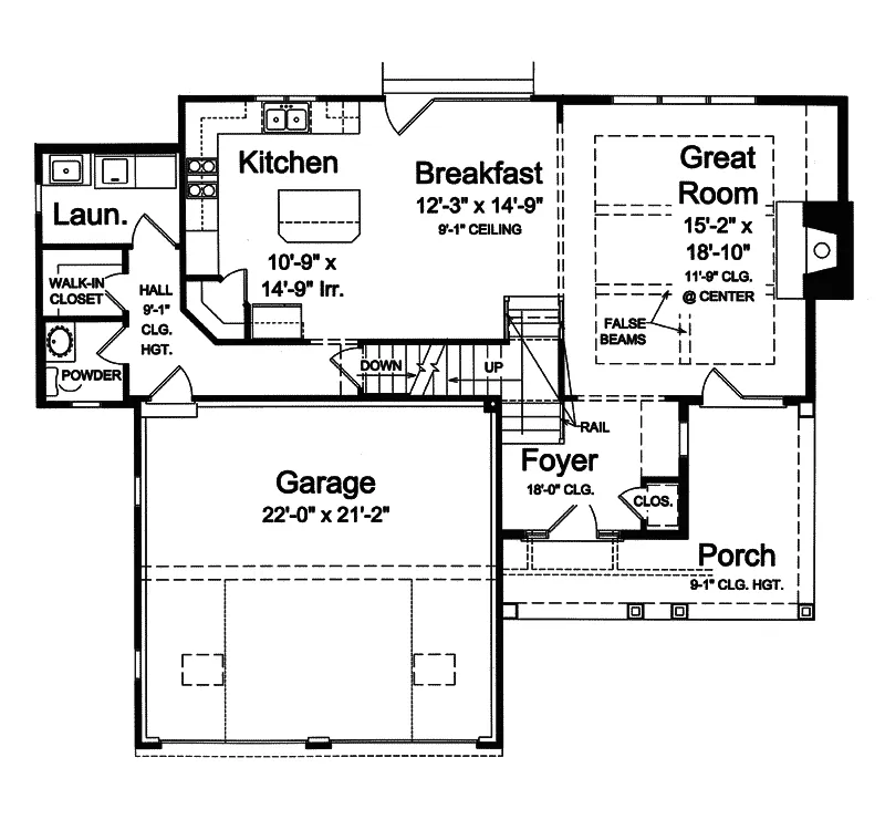 Shingle House Plan First Floor - Dunnottar Craftsman Home 065D-0316 - Search House Plans and More