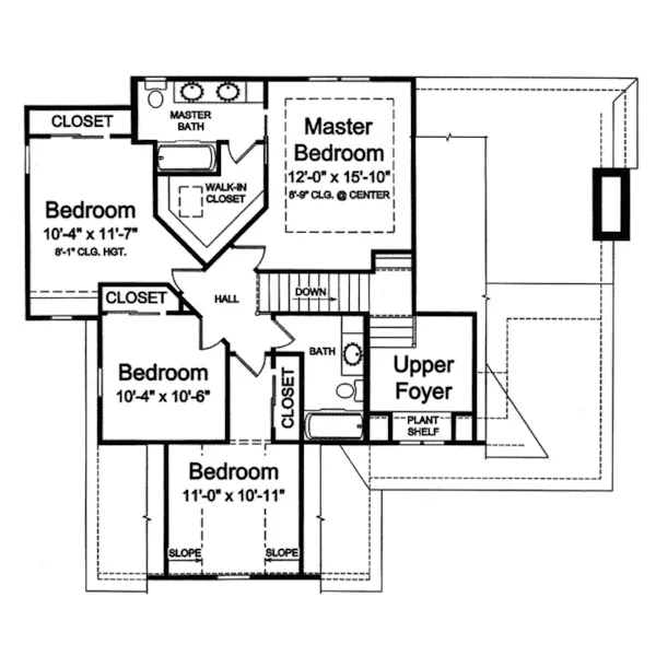 Shingle House Plan Second Floor - Dunnottar Craftsman Home 065D-0316 - Search House Plans and More