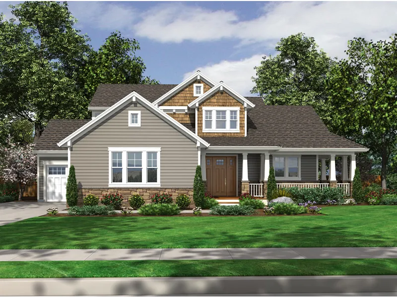 Craftsman House Plan Front of Home - Austin Heights Cape Cod Home 065D-0317 - Search House Plans and More
