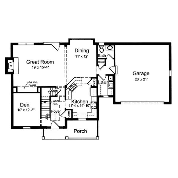 Traditional House Plan First Floor - Laredo Manor Cape Cod Home 065D-0321 - Shop House Plans and More