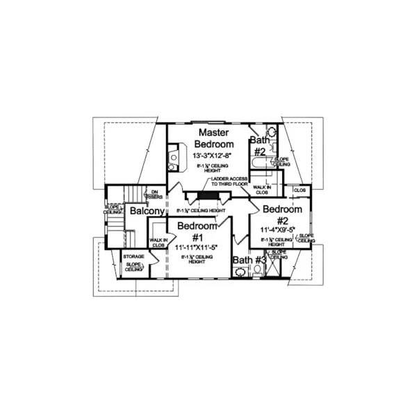 European House Plan Second Floor - Glenpass Arts And Crafts Home 065D-0322 - Search House Plans and More