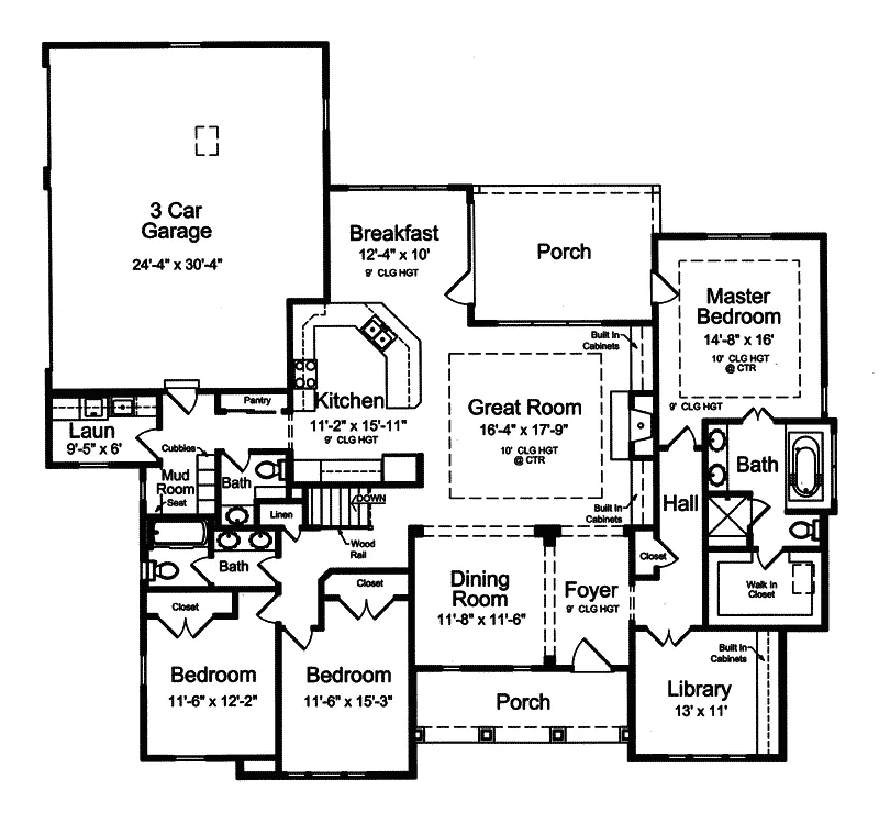 Traditional House Plan First Floor - Sloane Square English Home 065D-0323 - Shop House Plans and More
