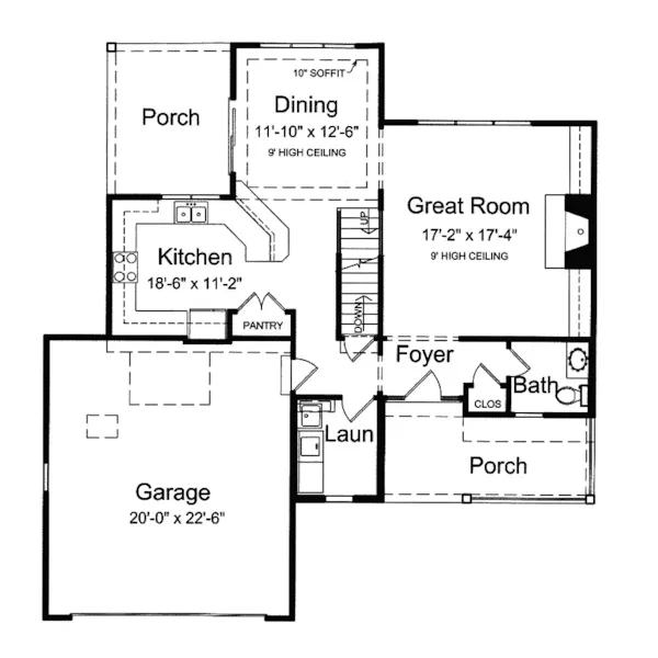 Traditional House Plan First Floor - Mandalay Country Home 065D-0327 - Shop House Plans and More