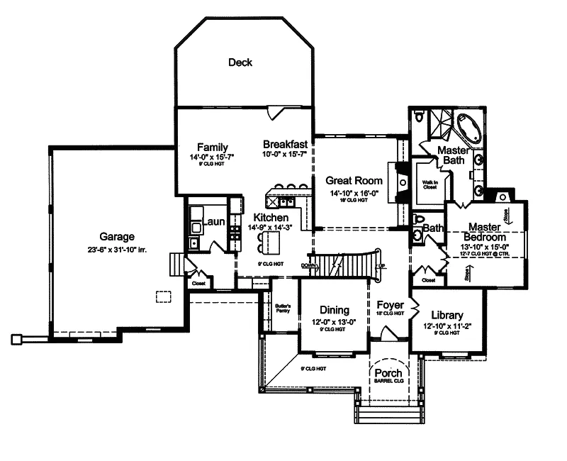 Country House Plan First Floor - Enrique Country Home 065D-0329 - Search House Plans and More