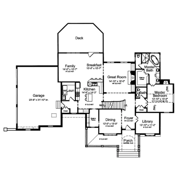 Shingle House Plan First Floor - Enrique Country Home 065D-0329 - Search House Plans and More