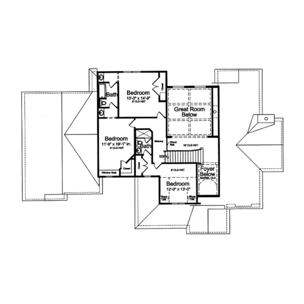 Shingle House Plan Second Floor - Enrique Country Home 065D-0329 - Search House Plans and More