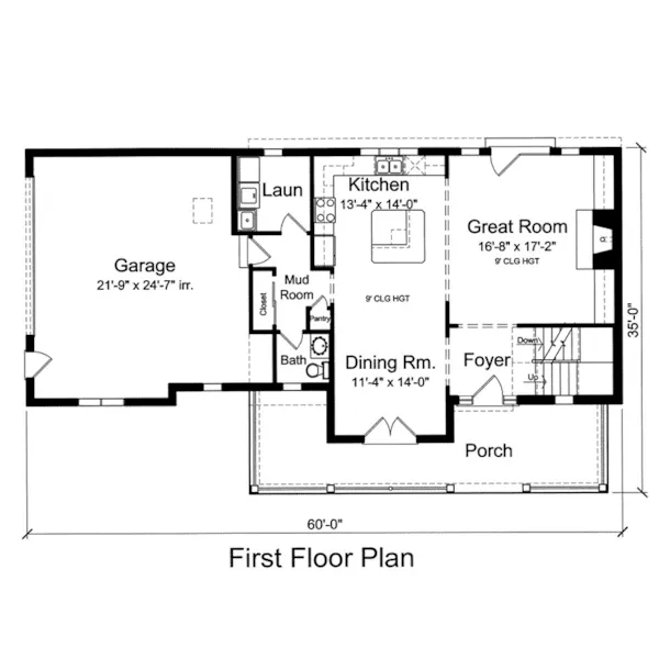 Traditional House Plan First Floor - Perthshire Country Farmhouse 065D-0330 - Shop House Plans and More