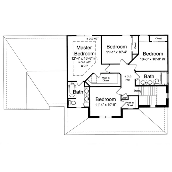 Traditional House Plan Second Floor - Perthshire Country Farmhouse 065D-0330 - Shop House Plans and More