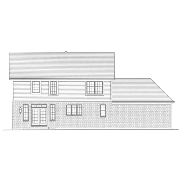 Traditional House Plan Rear Elevation - Perthshire Country Farmhouse 065D-0330 - Shop House Plans and More