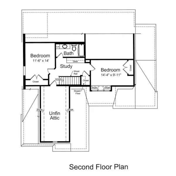 Traditional House Plan Second Floor - Gatehouse Rustic Home 065D-0335 - Search House Plans and More