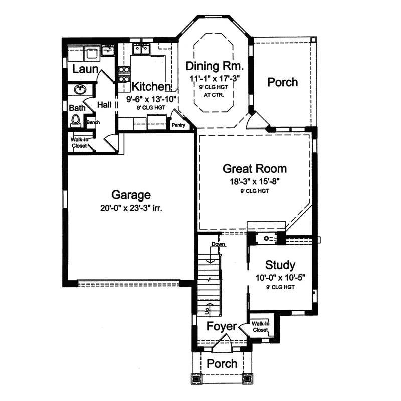Traditional House Plan First Floor - Sleigh Run English Cottage Home 065D-0336 - Shop House Plans and More