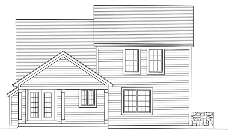 English Cottage House Plan Rear Elevation - Laporte Country Vacation Home 065D-0338 - Shop House Plans and More