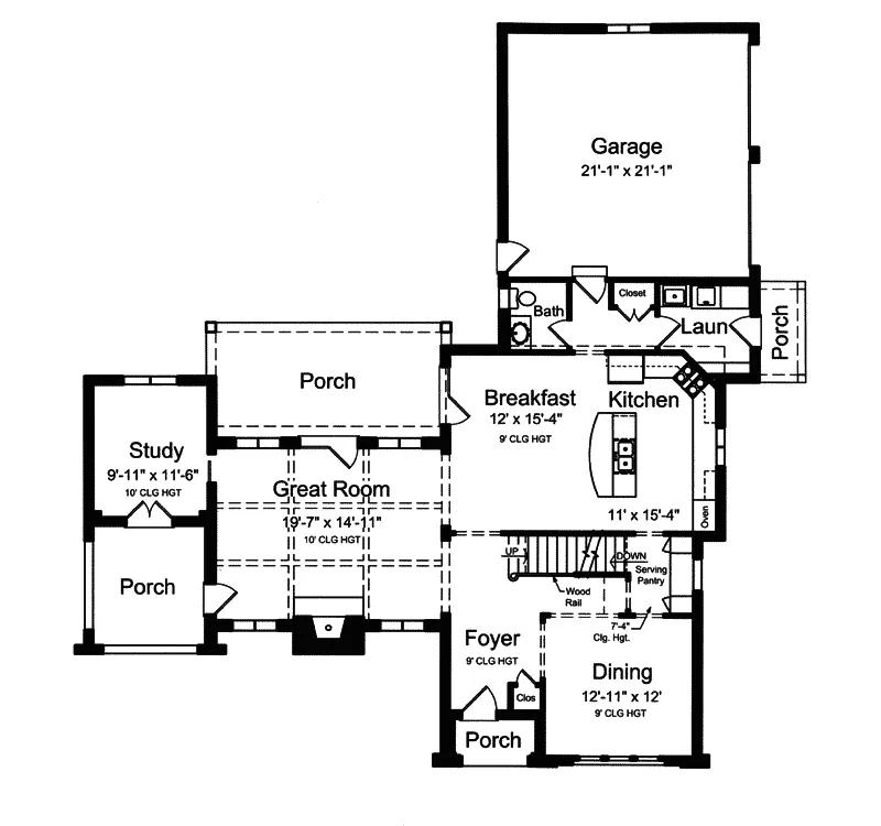 Tudor House Plan First Floor - Denver Place European Home 065D-0340 - Search House Plans and More