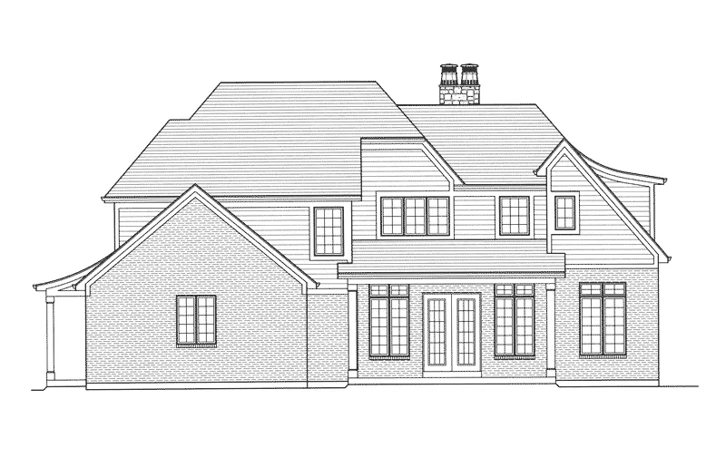 Traditional House Plan Rear Elevation - Denver Place European Home 065D-0340 - Search House Plans and More