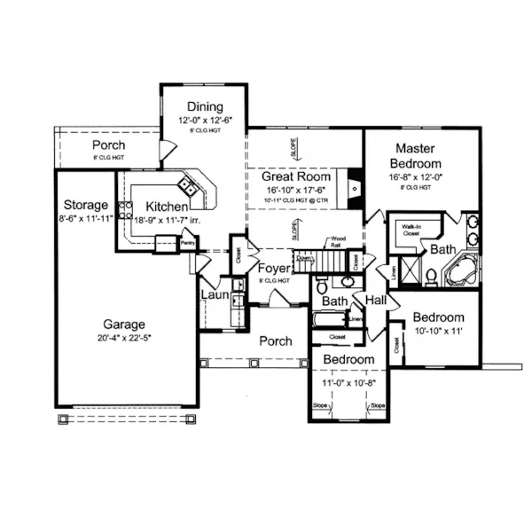 Cabin & Cottage House Plan First Floor - Upshaw Craftsman Home 065D-0341 - Shop House Plans and More