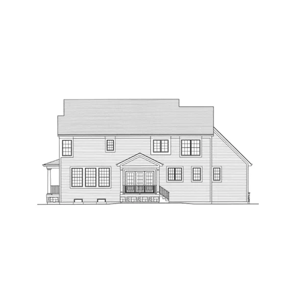 Colonial House Plan Rear Elevation - Bernice Heights Country Home 065D-0342 - Search House Plans and More