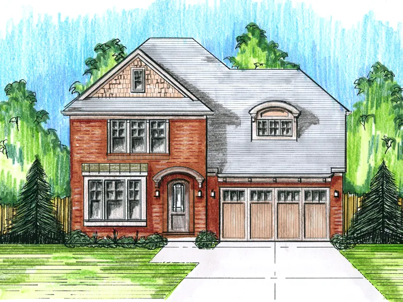 Traditional House Plan Front Photo 01 - Benton Place European Home 065D-0343 - Search House Plans and More