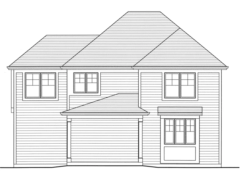 Traditional House Plan Rear Elevation - Benton Place European Home 065D-0343 - Search House Plans and More