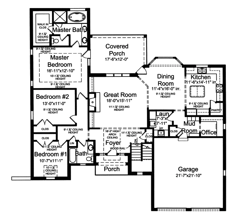 Tudor House Plan First Floor - Ingalls Place European Home 065D-0345 - Search House Plans and More