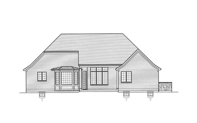 European House Plan Rear Elevation - Ingalls Place European Home 065D-0345 - Search House Plans and More