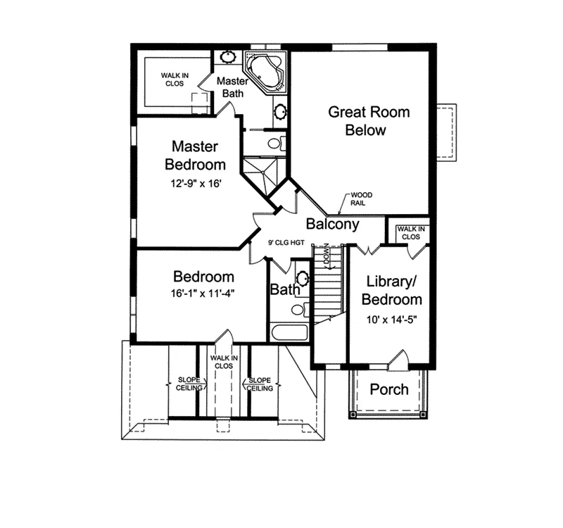 Colonial House Plan Second Floor - Farrell Park Traditional Home 065D-0348 - Search House Plans and More