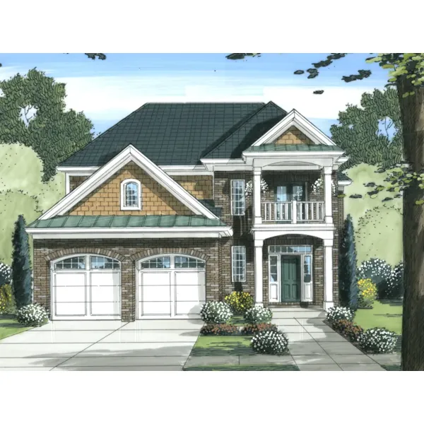 Traditional House Plan Front of Home - Farrell Park Traditional Home 065D-0348 - Search House Plans and More