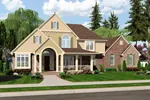 Traditional House Plan Front of Home - Highlandville European Home 065D-0350 - Search House Plans and More