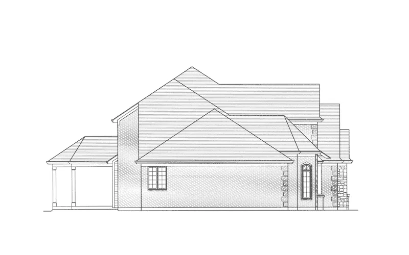 Country French House Plan Left Elevation - Dorwood Hill Traditional Home 065D-0352 - Search House Plans and More