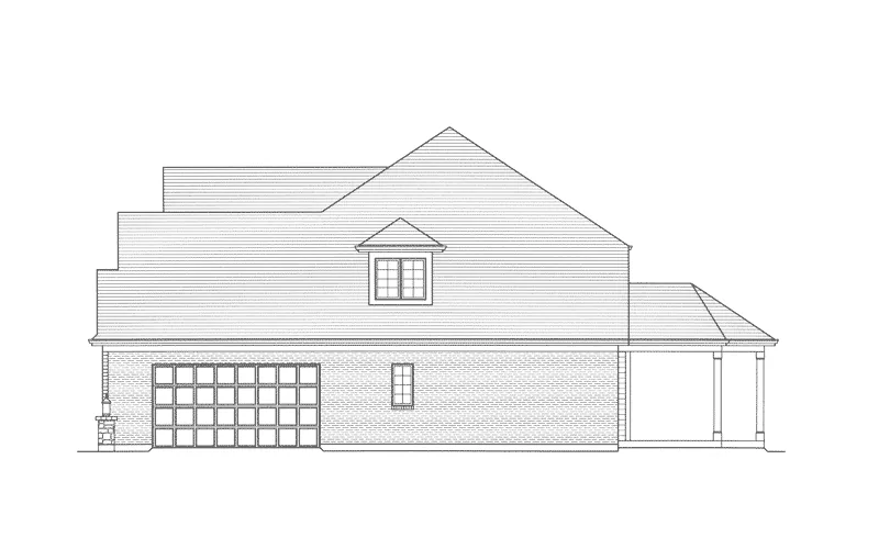 Country French House Plan Right Elevation - Dorwood Hill Traditional Home 065D-0352 - Search House Plans and More
