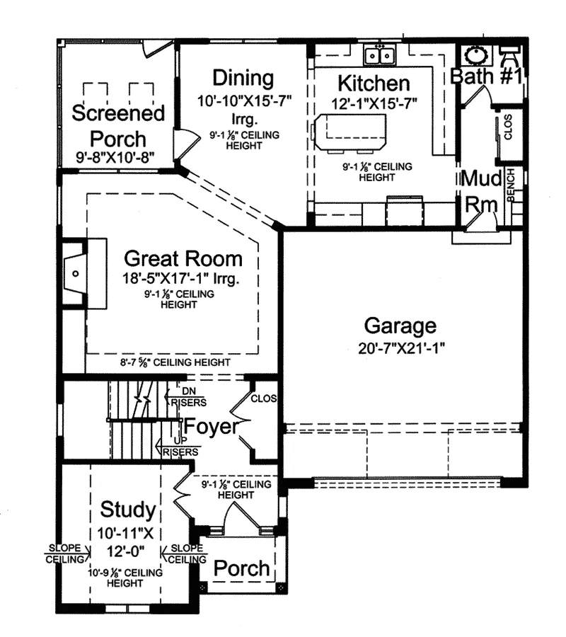 Traditional House Plan First Floor - Chesnut Forest Traditional Home 065D-0353 - Search House Plans and More
