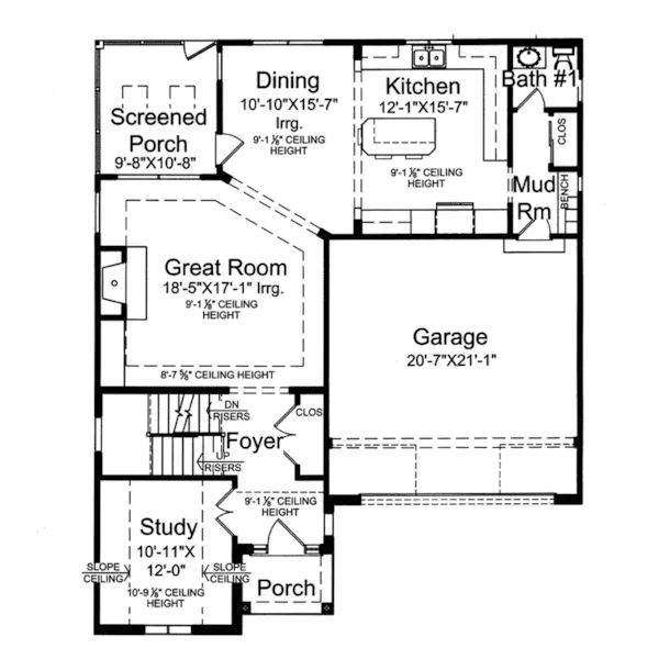 Traditional House Plan First Floor - Chesnut Forest Traditional Home 065D-0353 - Search House Plans and More