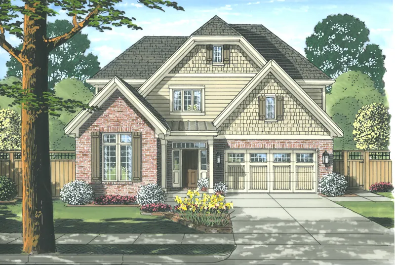 Traditional House Plan Front of Home - Chesnut Forest Traditional Home 065D-0353 - Search House Plans and More