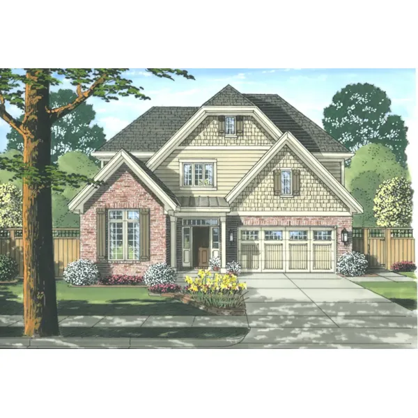 Traditional House Plan Front of Home - Chesnut Forest Traditional Home 065D-0353 - Search House Plans and More