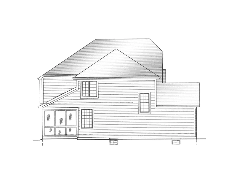 Traditional House Plan Left Elevation - Chesnut Forest Traditional Home 065D-0353 - Search House Plans and More