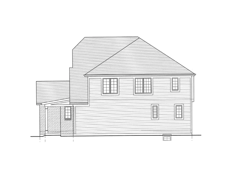Traditional House Plan Right Elevation - Chesnut Forest Traditional Home 065D-0353 - Search House Plans and More