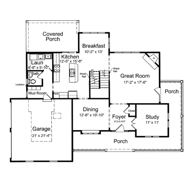 Farmhouse Plan First Floor - Grayson Park Country Farmhouse 065D-0354 - Search House Plans and More