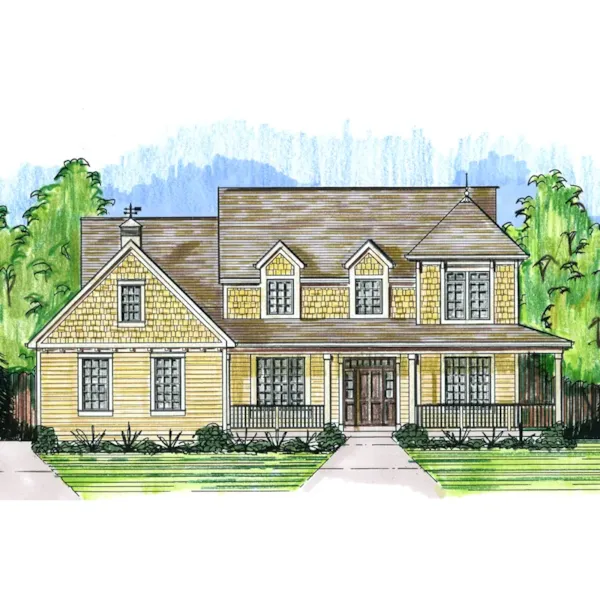 Farmhouse Plan Front of Home - Grayson Park Country Farmhouse 065D-0354 - Search House Plans and More