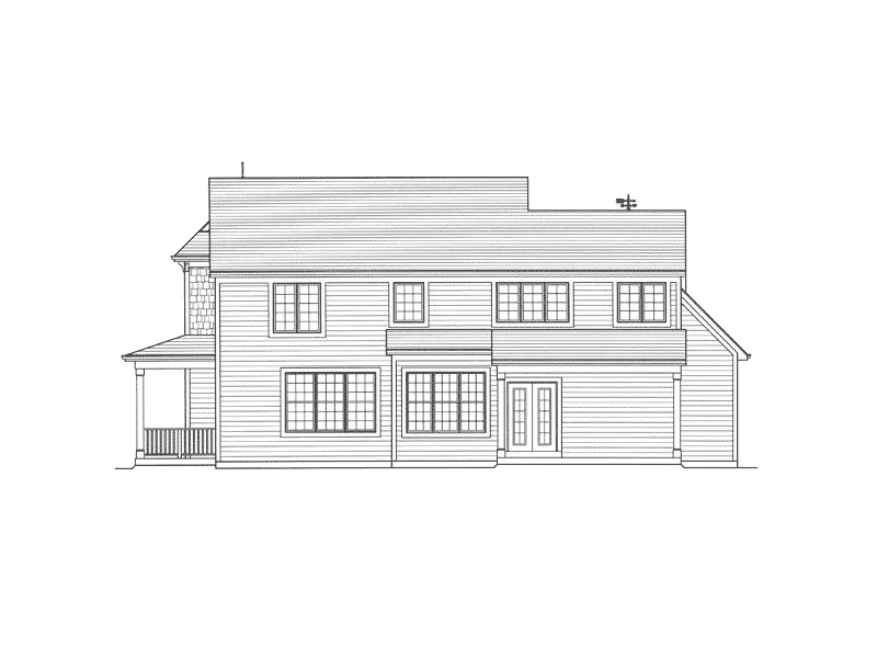 Farmhouse Plan Rear Elevation - Grayson Park Country Farmhouse 065D-0354 - Search House Plans and More