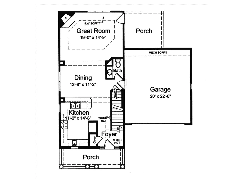 Country House Plan First Floor - Sidney Place Traditional Home 065D-0357 - Shop House Plans and More