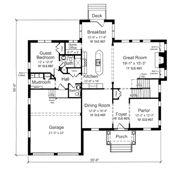 Traditional House Plan First Floor - Rothwell Georgian Home 011D-0358 - Shop House Plans and More